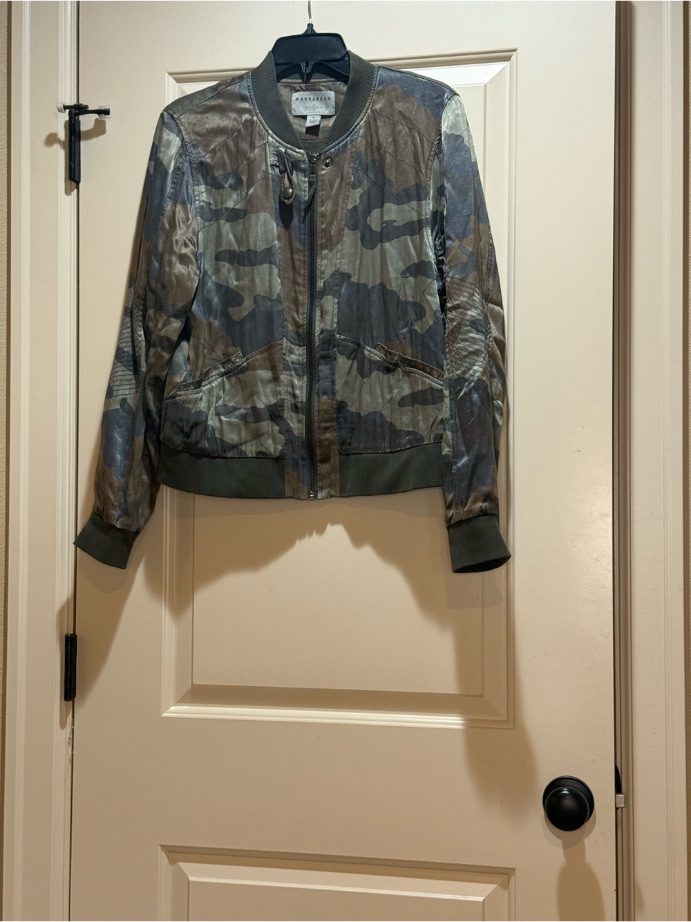 All Saints Camo Bomber Jacket in Olive